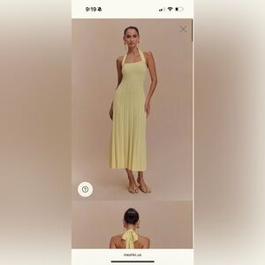 Meshki Jacqui Yellow Halter Dress